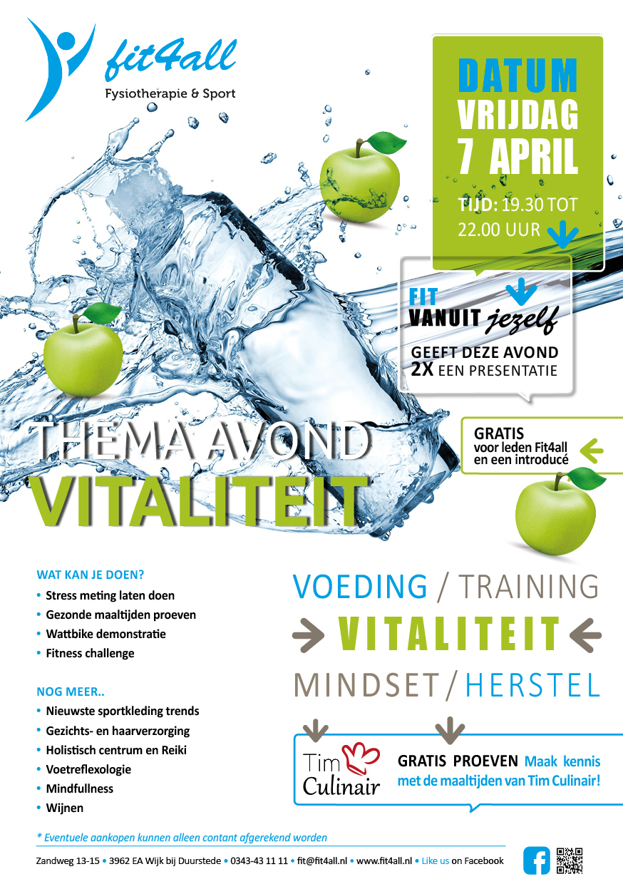 Vitaliteitsavond 7 april 19.30-22.00