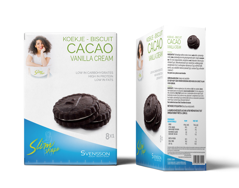 Koekje Cacao met Vanilla Cream, Box 7 + 1 koekjes