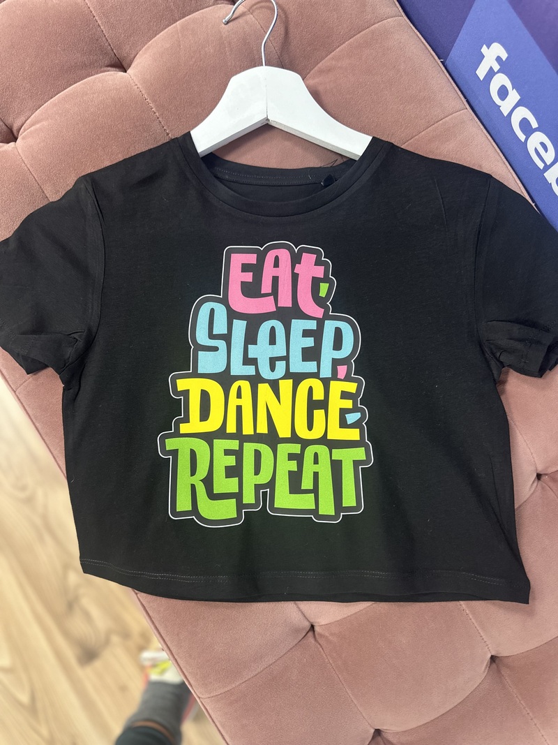 Eat, sleep, dance repeat shirt - roze